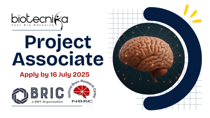 NBRC Hiring Project Associate Apply by 16 July 2025
