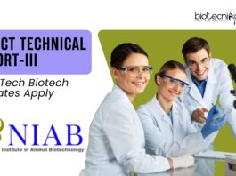 NIAB Project Technical Support-III Jobs – MSc/MTech Biotech Graduates Apply