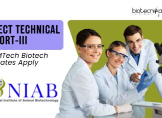NIAB Project Technical Support-III Jobs – MSc/MTech Biotech Graduates Apply