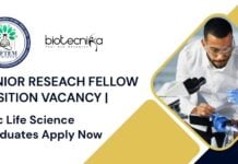 JRF Position Vacancy at NIFTEM | MSc Life Science Graduates Apply Now