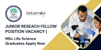 JRF Position Vacancy at NIFTEM | MSc Life Science Graduates Apply Now