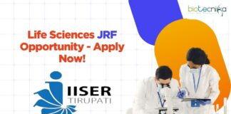 Life Sciences JRF Opportunity - Apply Now!