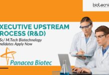 Panacea Biotec Executive Upstream Process (R&D) Job – M.Sc/ M.Tech Biotechnology Candidates Apply Now