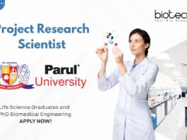 Project Research Scientist Life Science Graduates and PhD Biomedical Engineering APPLY NOW!