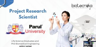Project Research Scientist Life Science Graduates and PhD Biomedical Engineering APPLY NOW!