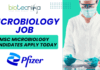 Pfizer Associate Microbiology Job MSc Microbiology Candidates