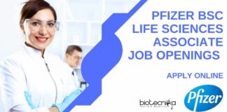 BSc Life Science Vacancies Latest at Pfizer