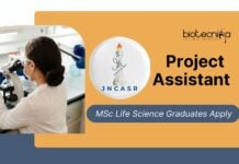 Project Assistant Job Role at JNCASR –  MSc Life Science Graduates Apply
