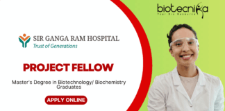 Project Fellow Position for MSc Biotechnology Graduates Apply Now at Sir Ganga Ram Hospital