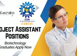 Project Post Vacancies at CSIR-CSMCRI – Biotechnology Graduates Apply Now