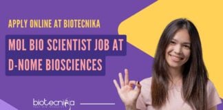 Mol Bio Scientist Job at D-NOME Biosciences