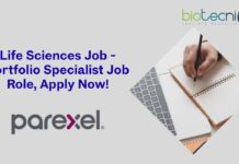 Life Sciences Job - Portfolio Specialist Job Role, Apply Now!