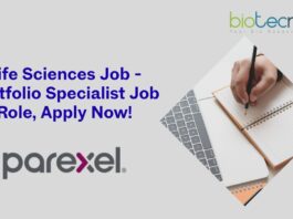 Life Sciences Job - Portfolio Specialist Job Role, Apply Now!