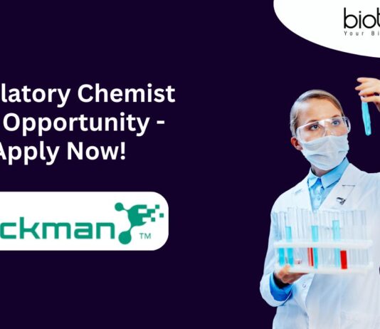 Regulatory Chemist Job Opportunity - Apply Now!