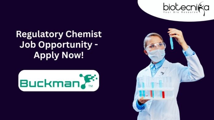 Regulatory Chemist Job Opportunity - Apply Now!
