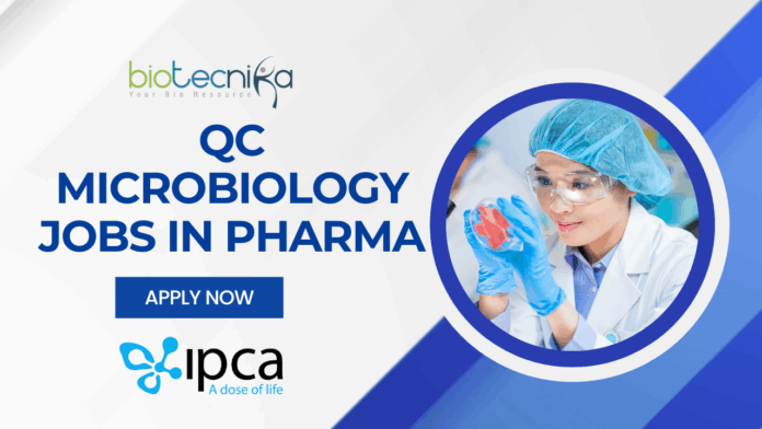 QC Microbiology Jobs in Pharma – Ipca Laboratories Hiring in Sikkim