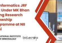 Bioinformatics JRF Post at NII