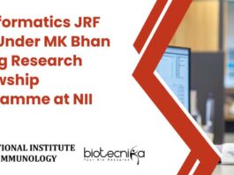 Bioinformatics JRF Post at NII