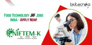 Food Technology JRF Jobs India - Apply Now!