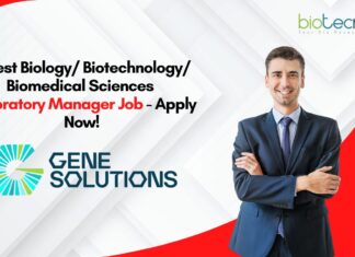 Latest Biology/ Biotechnology/ Biomedical Sciences Laboratory Manager Job - Apply Now!