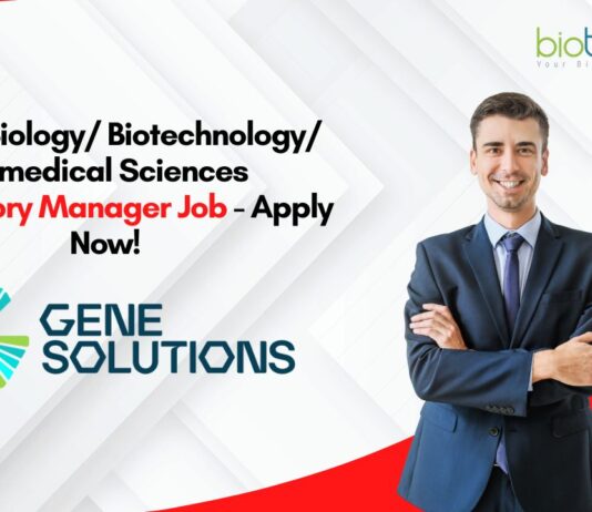 Latest Biology/ Biotechnology/ Biomedical Sciences Laboratory Manager Job - Apply Now!