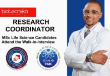Research Co-ordinator Job at TMC | MSc Life Science Candidates Apply and Attend the Walk-In-Interview  