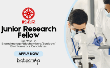 Research Job for Biotech Graduates – Apply for the Junior Research Fellow Position at IISER Berhampur Research Job for Biotech Graduates - Apply for the Junior Research Fellow Position at IISER Berhampur