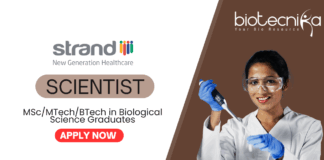 Scientist Job for  Life Science Graduates - BTech/ MTech/MSc Candidates Apply Now at Strand Life Sciences 