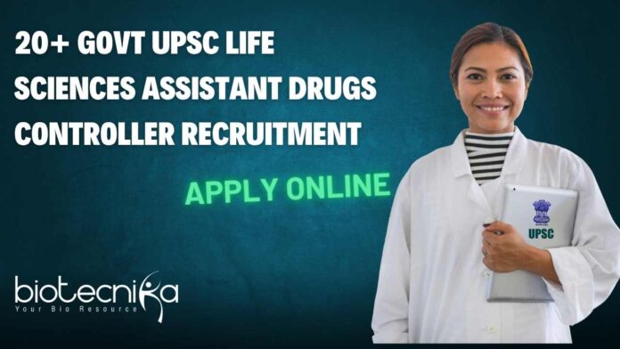 Govt Biotech Job Openings at UPSC