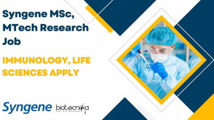 Syngene Immunology Jobs Bengaluru