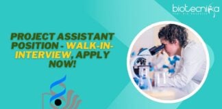 Project Assistant Position - Walk-in-Interview, APPLY NOW!