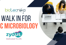 Zydus Baddi Walk-In for QC Microbiology Jobs
