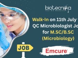 Emcure Pharma Walk-In-Drive Ahmedabad - QC Microbiology Jobs