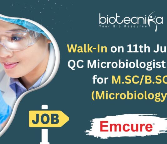 Emcure Pharma Walk-In-Drive Ahmedabad - QC Microbiology Jobs