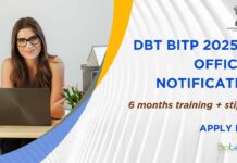 DBT BITP 2025-26 Application Form