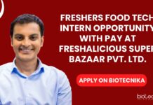 Freshers Food Tech Intern