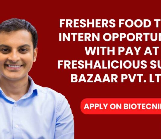 Freshers Food Tech Intern