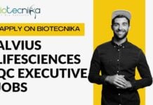 Alvius Lifesciences QC Executive Jobs