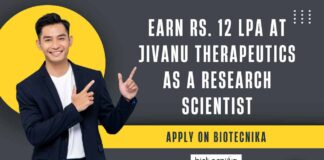 PhD Biotechnology Jobs at Jivanu Therapeutics 