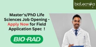 Master's/PhD Life Sciences Job Opening - Apply Now for Field Application Spec !