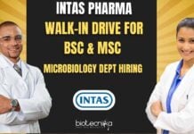 Intas Pharma Goa Walk-In Drive For BSc & MSc