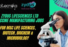 MSc Biotechnology Jobs Zydus