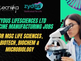 MSc Biotechnology Jobs Zydus