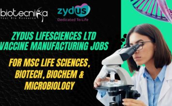 MSc Biotechnology Jobs Zydus