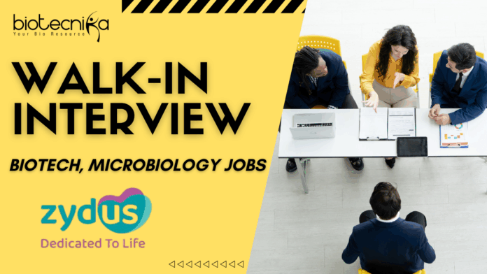 Zydus Lifesciences Walk-In for QC & Biotech Jobs – July 5