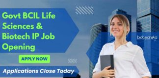 MSc Biotechnology Govt Job Openings at BCIL