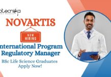 BSc Life Science Jobs at Novartis | Apply Now For The International Program Regulatory Manager (IPRM) Role