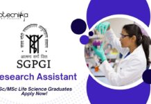 BSc/MSc Life Science Jobs SGPGI | Apply Now For The Research Assistant Role
