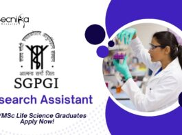 BSc/MSc Life Science Jobs SGPGI | Apply Now For The Research Assistant Role