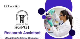 BSc/MSc Life Science Jobs SGPGI | Apply Now For The Research Assistant Role